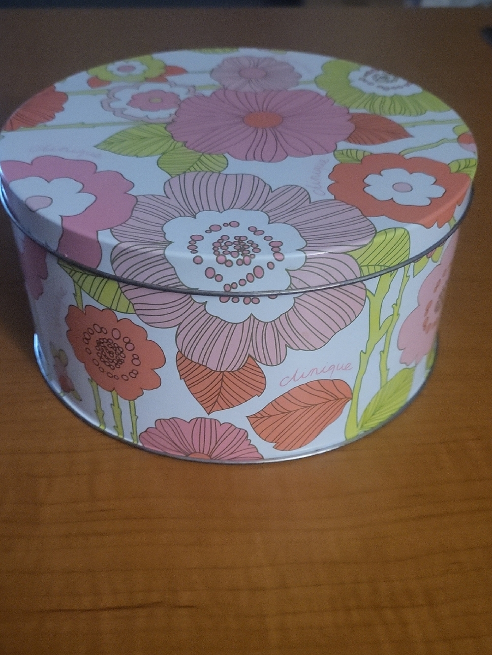Clinique Floral Storage Tin – Pink, Green & Orange